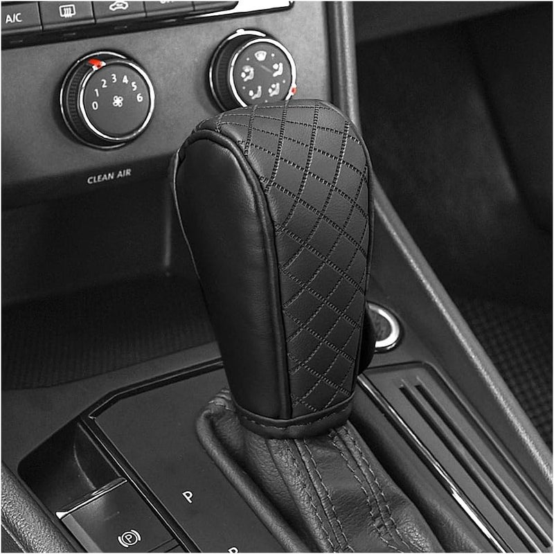 Stacool Leather Gear Shift Cover Diamond Embroidery Design,Durable Shift Knob Cover for Shift Lever Protection,Universal Car Gear Shift Cover Car Decorative Accessory Suitable for Cars,Trucks,SUVs (Black) - Image 1